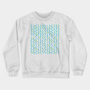 Watercolor Floral Vines Pattern - Neon Green & Blue Crewneck Sweatshirt